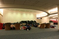 some group of kids completely crashed in the baggage claim of MCO