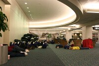 some group of kids completely crashed in the baggage claim of MCO