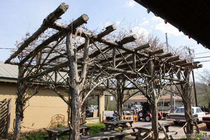 neat covered patio in Leipers Fork