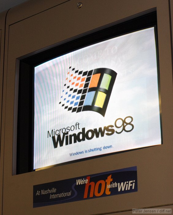 Windows 98 crashed in the Nashville Airport