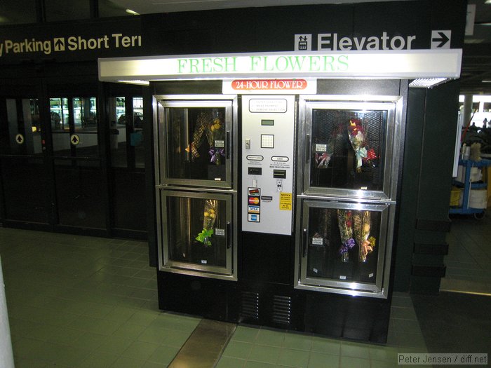 amusing airport flower vending machine