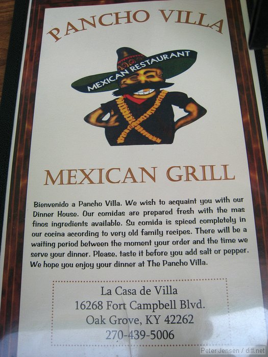 Pancho Villas outside gate 4 at Ft Campbell - recommended