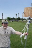 Eric rigging up his custom az/el rotating rig