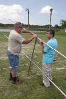 rigging the 6m and 2m beams - we worked SC on the 2m beam FM