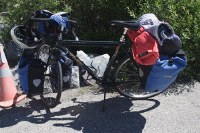 nicely loaded touring bike