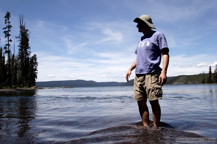 Charles at the headwaters of the Lewis River channel