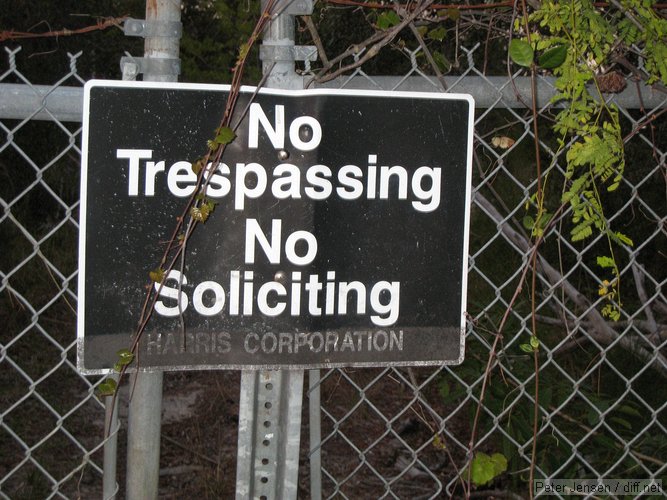 they stole a Harris no trespassing sign?