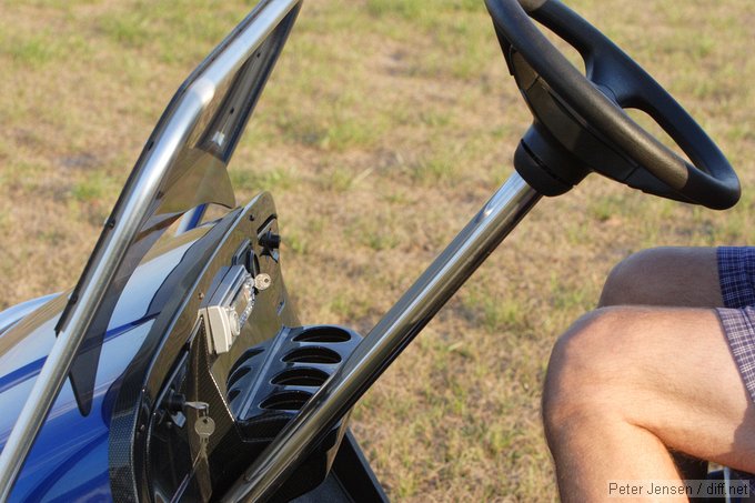 yes, he has a golf cart with a CD player.