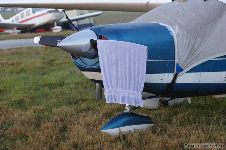 towel on the prop