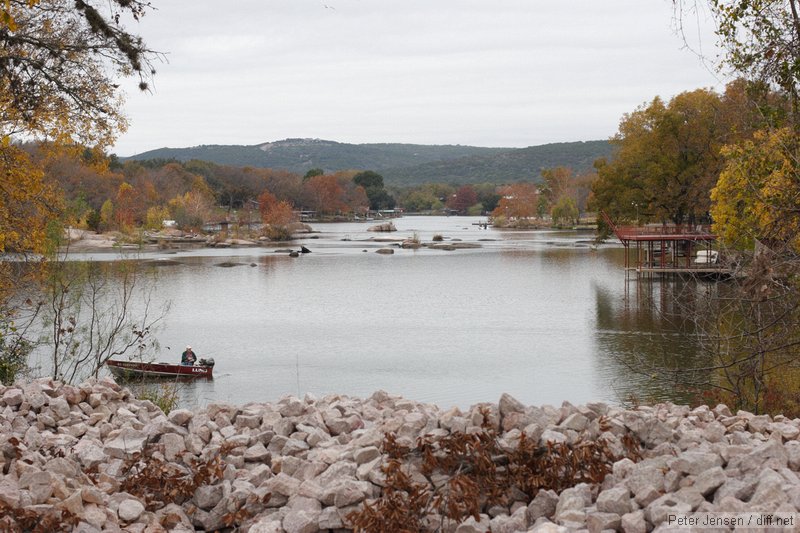 looking downriver toward the house on the left bank