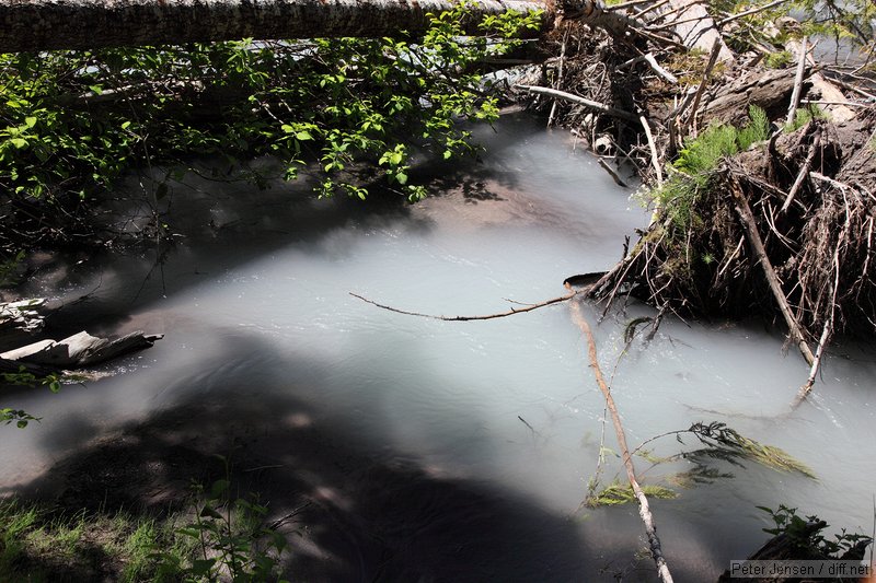 milky coloring from glacial melt