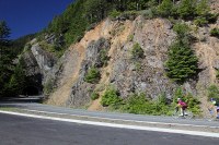 riders on their way up to Hurricane Ridge