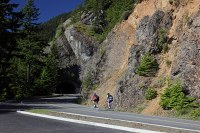 riders on their way up to Hurricane Ridge