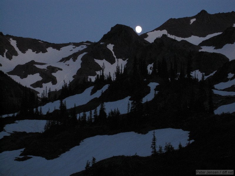 moon rising over the ridge