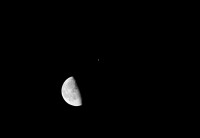 space station transiting past the moon