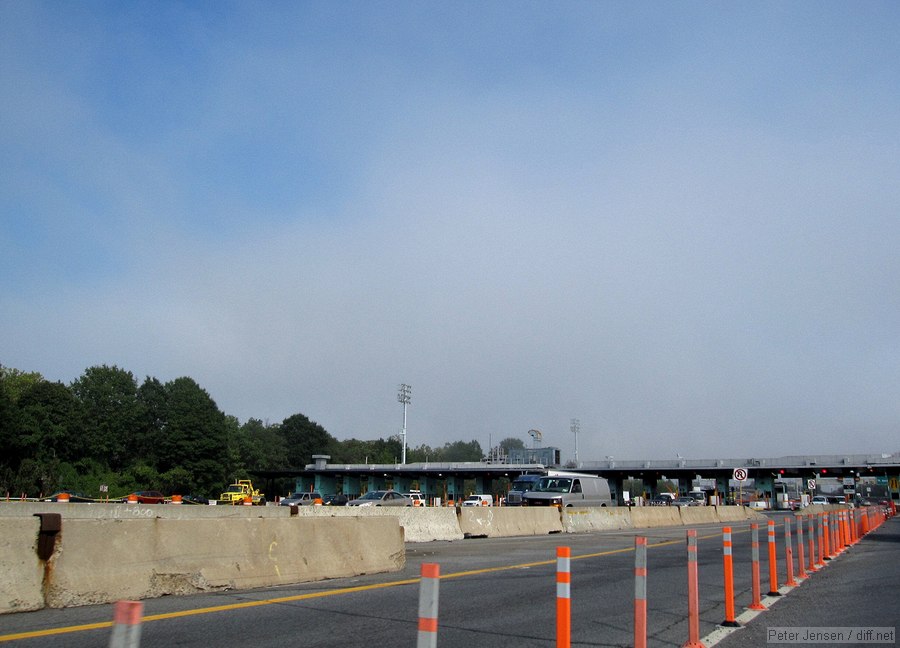 Verrazano bridge shrouded in fog