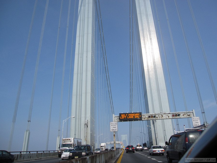 Verrazano bridge shrouded in fog