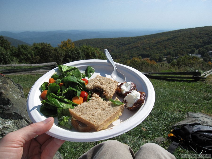 hard to beat a lunch like this.\nfresh salad, bread and nutella, and dates with goat cheese