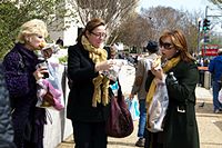 ladies going to town on street dogs