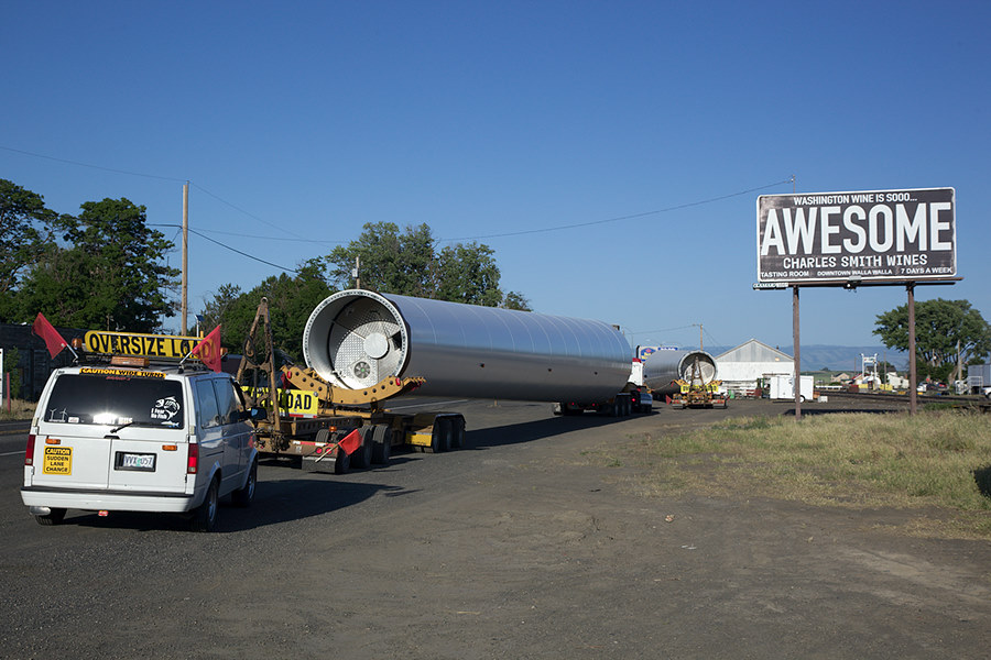 top section of a three section wind turbine tower