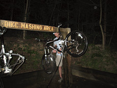 making use of the Tsali bike wash before leaving