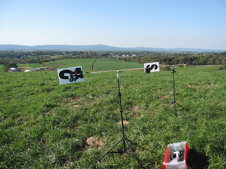 prototype wind sensors on the hill at Jefferson