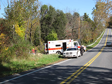 the ambulance was for a rider, but he was talking and seemed in pretty decent shape