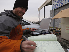 Dan working out the grid coordinates