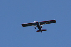 Citabria? doing aerobatics for us over the bay