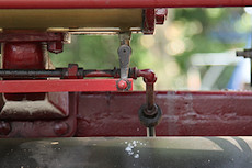 this steam engine had a slight leak; in the middle of the photo you can see water boiling off as it drops on to the boiler