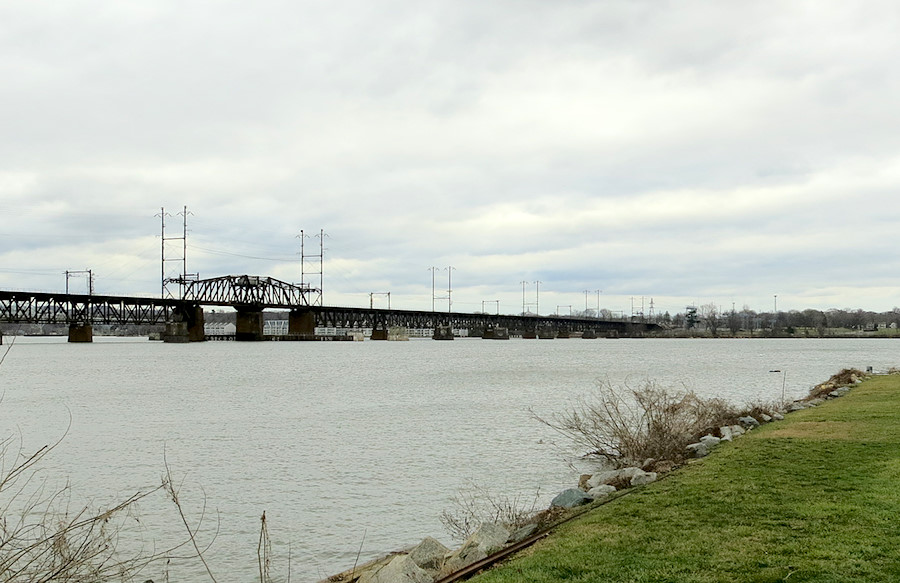 railroad bridge by the Tidewater Grill