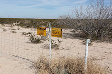 South Union Gas Services H2S pipeline crossing the road south of Monahans