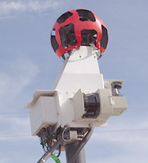 close-up of StreetView pod on car that passed us