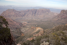 Chisos Basis, with the water tank, lodge, and camground visible in the center