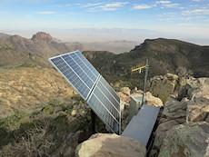 clockwise, solar panels, equipment cases, unknown link antenna, battery boxes