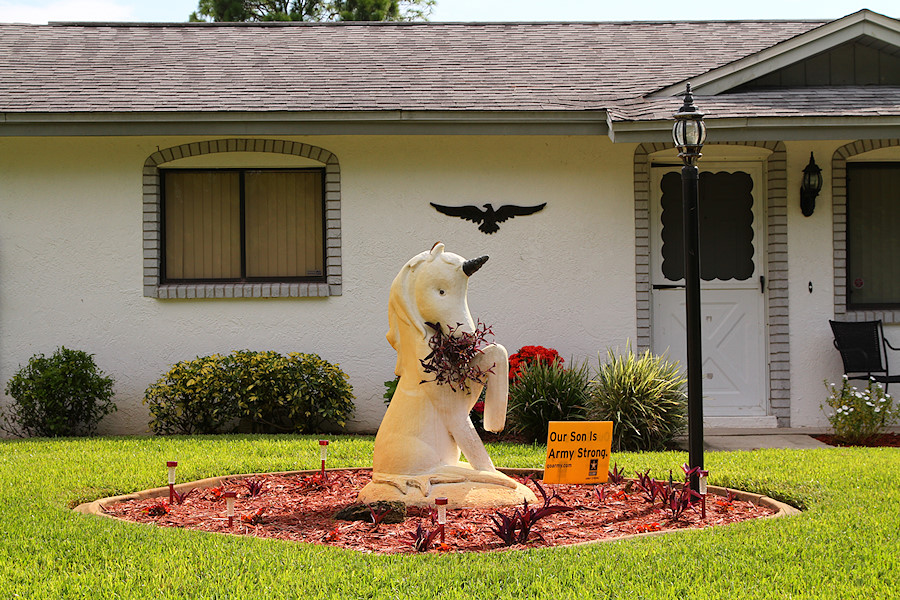 terrifying yard art in Palm Bay