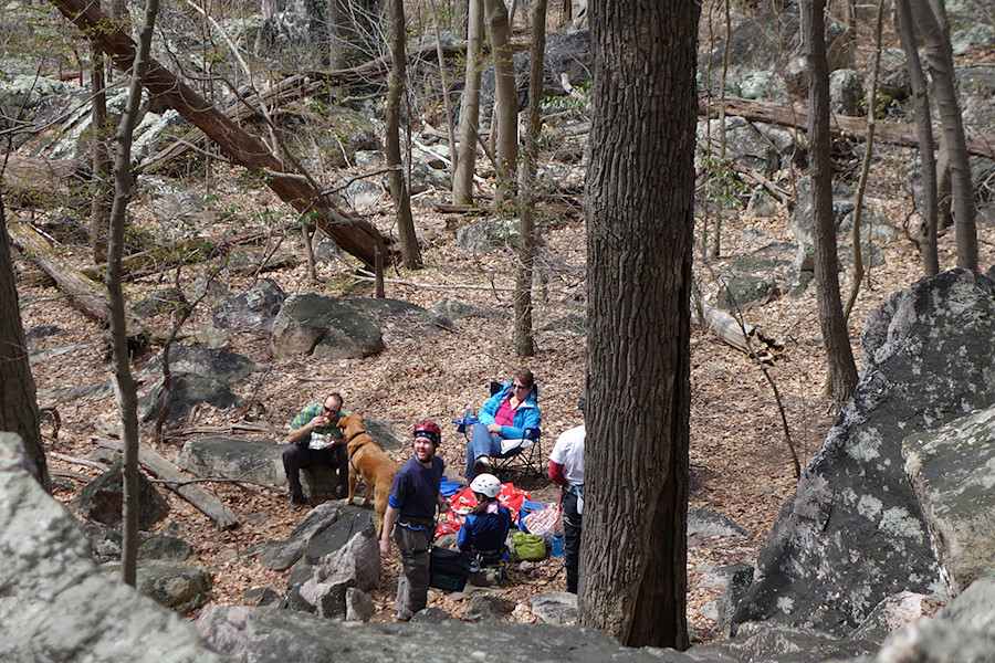 parent picnic at the base of Sugarloaf