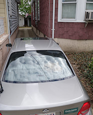 tight parking spot in the driveway