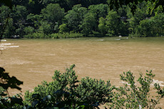 neat mixing between the clear Shenandoah and muddy Potomac rivers