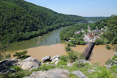 neat mixing between the clear Shenandoah and muddy Potomac rivers