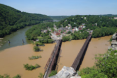 neat mixing between the clear Shenandoah and muddy Potomac rivers