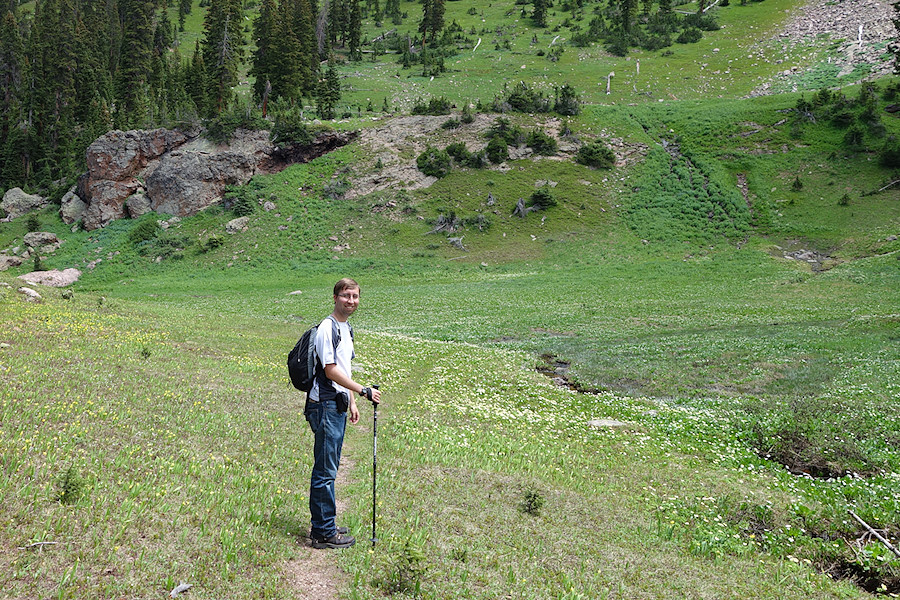 embarking on a dayhike up to Red-Buffalo Pass