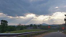 clouds when driving out of Asheville