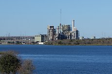 Lake Walter E Long with the power plant