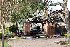 fire on unoccupied structured caused by lightning