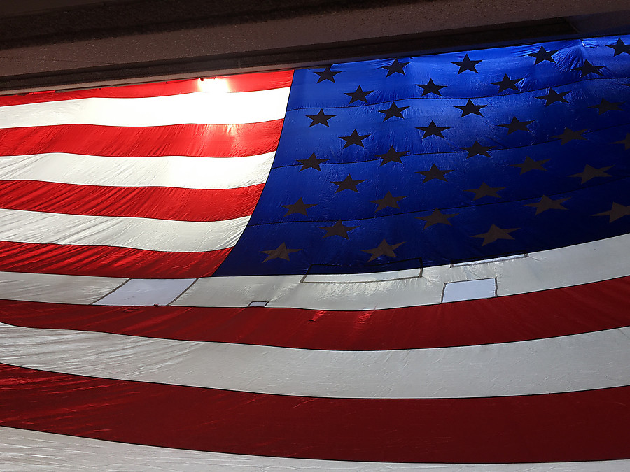 flag outside the hotel