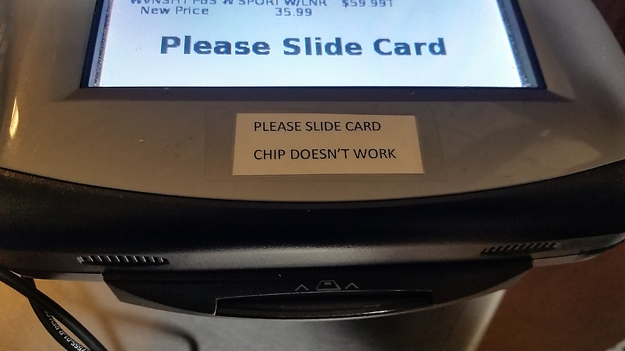 PLEASE SLIDE CARD CHIP DOESN'T WORK