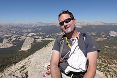 Phil on the summit of Cathedral Peak