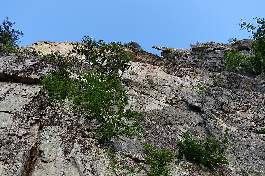 Pat on his first real rappel - double 70m to free space!