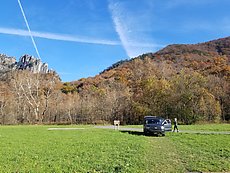 beautiful photo showing a somber scene - in the back of this vehicle was an injured climber waiting for evac (luckily now okay)